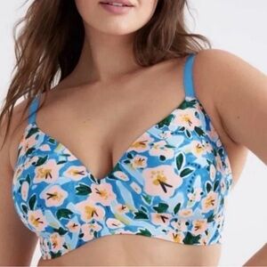 BNWOT Knix WingWoman Contour Bra, Bouquet Blue, Sz 7+ fits 38E, 36F, 38F